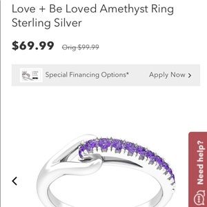 kay Love + Be Loved Amethyst Ring Sterling Silver